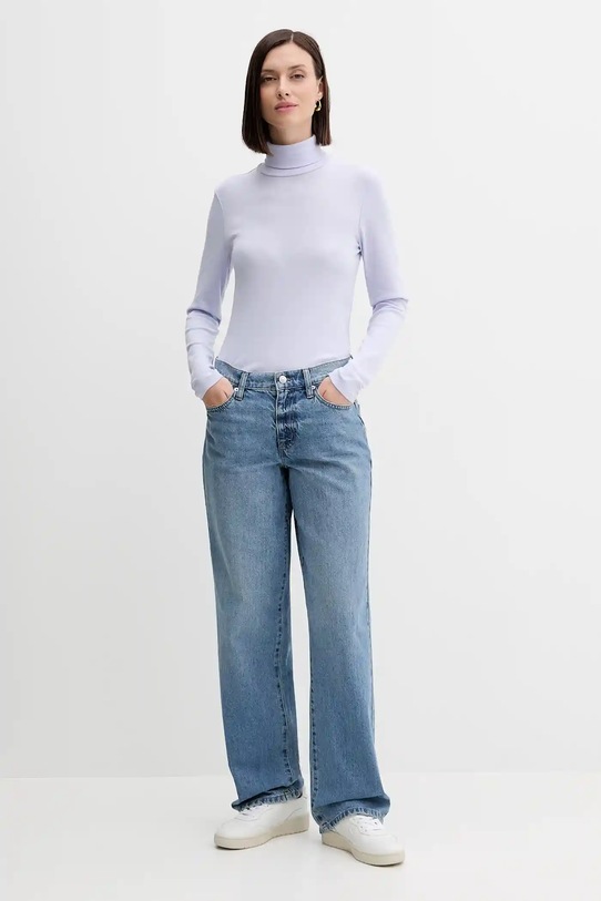 Хлопковый лонгслив United Colors of Benetton 3GA2E2224 фиолетовой AW25