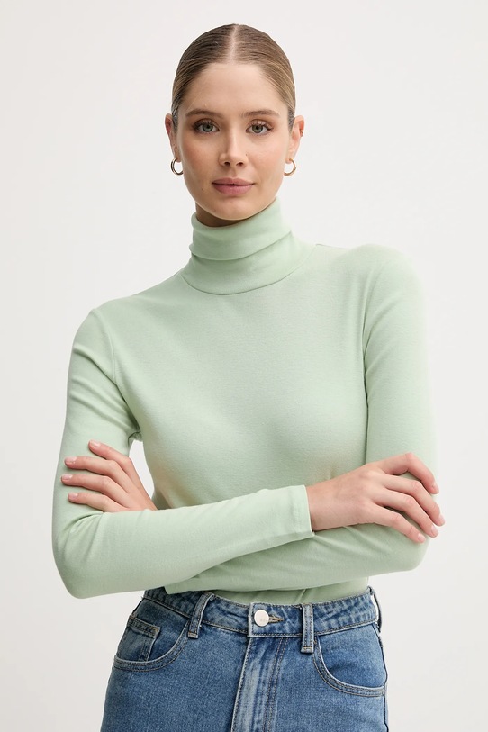 United Colors of Benetton longsleeve bawełniany zielony 3GA2E2224