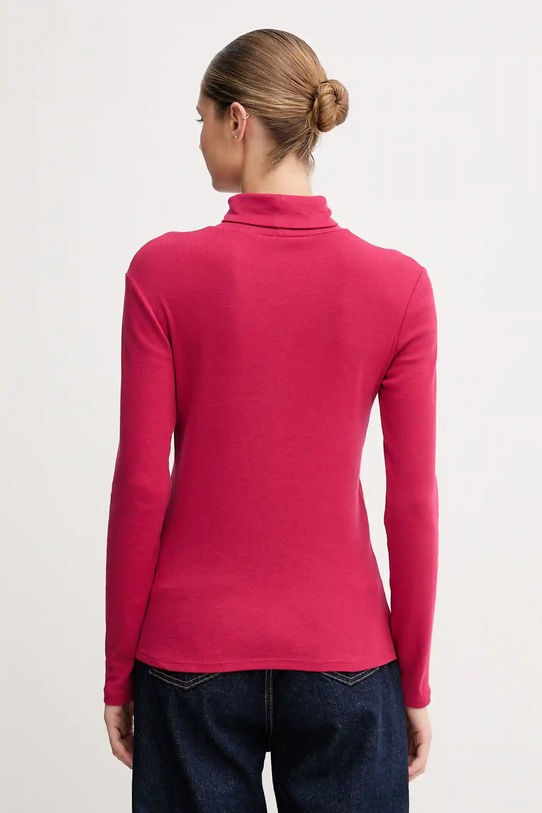 Bavlněné tričko s dlouhým rukávem United Colors of Benetton 3GA2E2224 růžová AW25