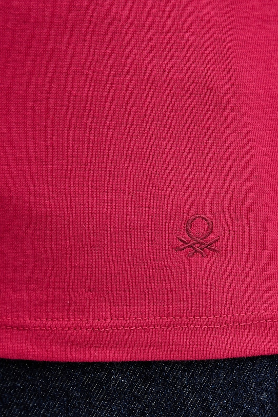 United Colors of Benetton longsleeve bawełniany różowy 3GA2E2224
