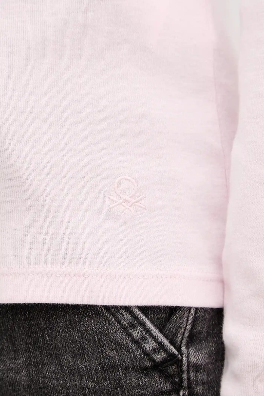 United Colors of Benetton longsleeve bawełniany różowy 3GA2E2224