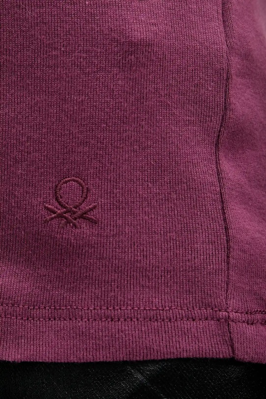 Хлопковый лонгслив United Colors of Benetton 3GA2E2224 фиолетовой