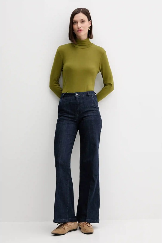 Хлопковый лонгслив United Colors of Benetton 3GA2E2224 зелёный AW25