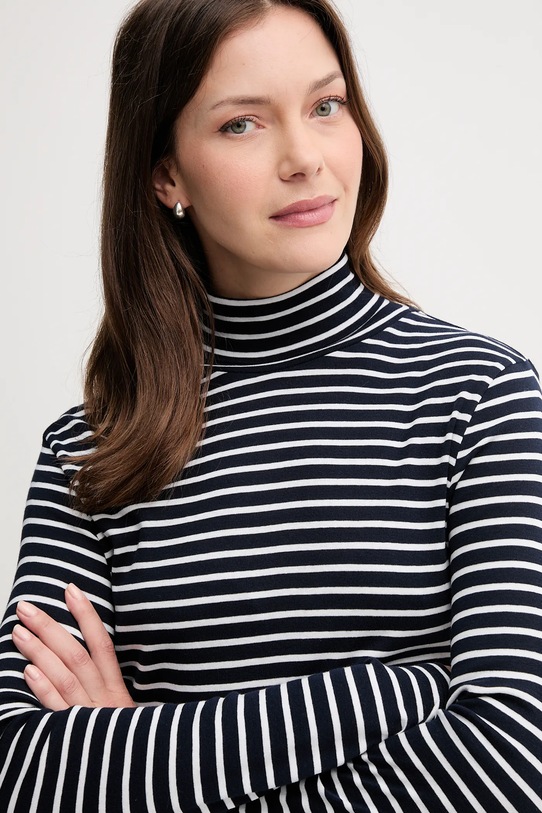 United Colors of Benetton longsleeve din bumbac bleumarin 30YSE2225