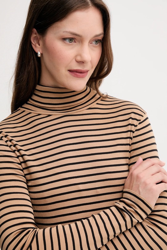 United Colors of Benetton longsleeve bawełniany brązowy 30YSE2225