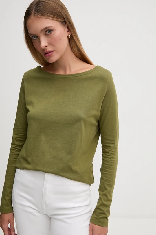 United Colors of Benetton longsleeve din bumbac verde 3096D102Q