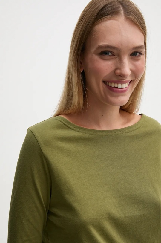 United Colors of Benetton longsleeve din bumbac 3096D102Q verde
