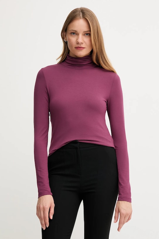 United Colors of Benetton longsleeve z elastanem fioletowy 3Z12D2010