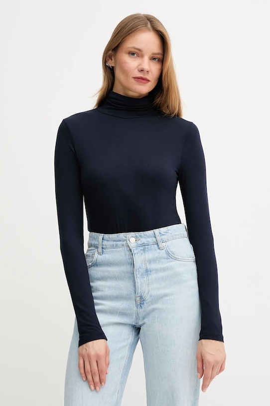 United Colors of Benetton longsleeve z elastanem granatowy 3Z12D2010