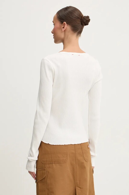 Oblečení Bavlněné tričko s dlouhým rukávem Superdry W6011953A.71D bílá