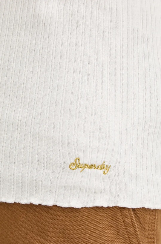 Bavlněné tričko s dlouhým rukávem Superdry W6011953A.71D bílá