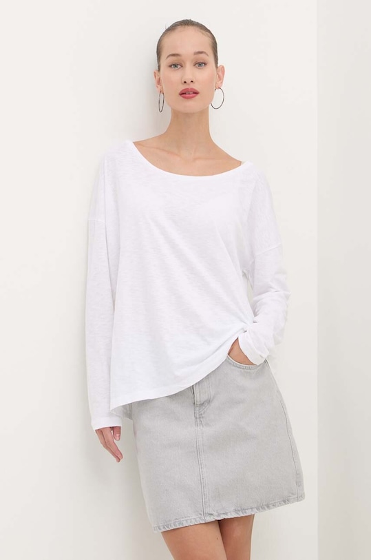 Tričko s dlouhým rukávem Superdry kulatý bílá W6011975A.01C