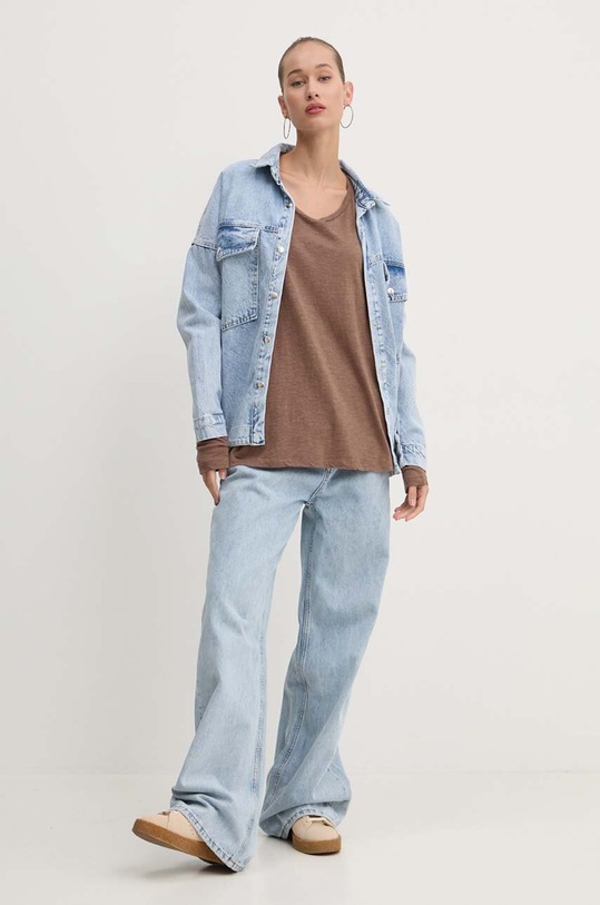 Tričko s dlouhým rukávem Superdry W6011975A.C1F hnědá AW24