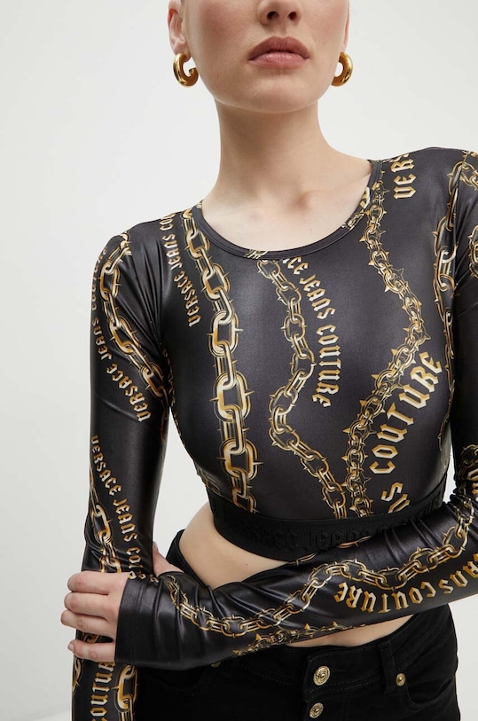 Versace Jeans Couture longsleeve cu modele negru 77HAH218.JS417