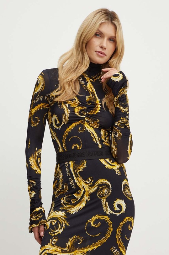 Longsleeve Versace Jeans Couture με ελαστάν μαύρο 77HAH2A5.JS358