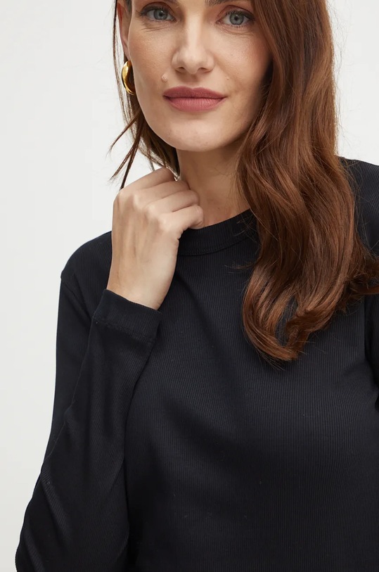 Ivy Oak longsleeve bawełniany czarny IO1100X2338