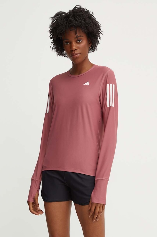 Majica dugih rukava za trčanje adidas Performance Own The Run Base Planet friendly roza IM5405