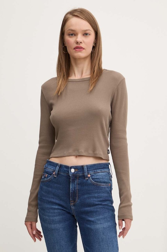 Vans longsleeve din bumbac uni verde VN000HHW9JC1