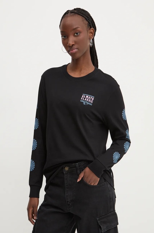 Bavlněné tričko s dlouhým rukávem Vans VN000HHSBLK1 černá AW24