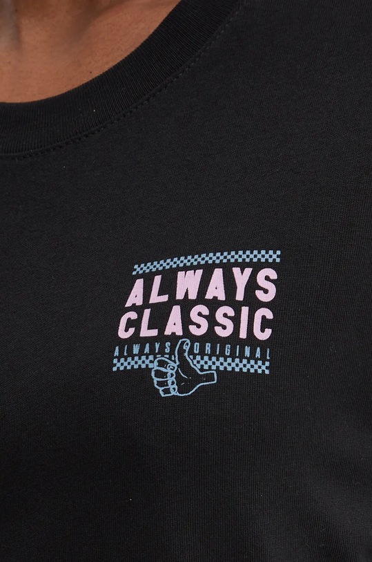 Bavlněné tričko s dlouhým rukávem Vans VN000HHSBLK1