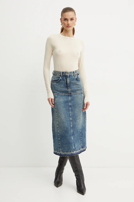 Πουκάμισο μακρυμάνικο με μείγμα κασμίρ Patrizia Pepe 2M4406.J239 μπεζ AW24