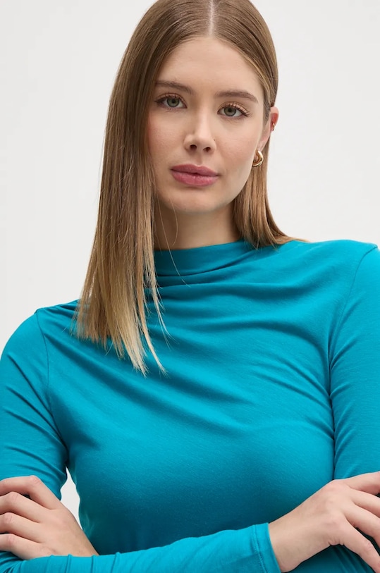 Tričko s dlouhým rukávem United Colors of Benetton tyrkysová 32AVD108J