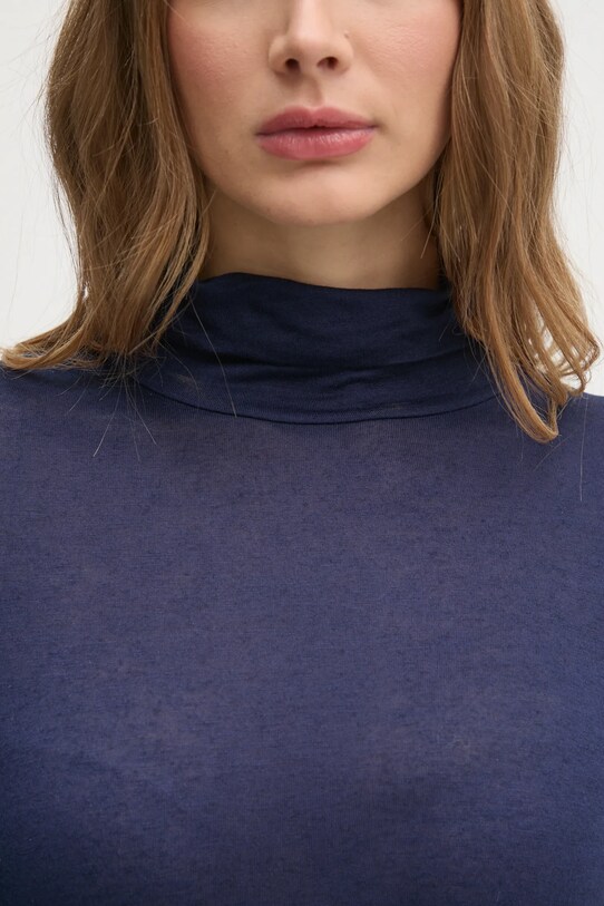 United Colors of Benetton longsleeve din amestec de casmir 3R0KD2013 bleumarin