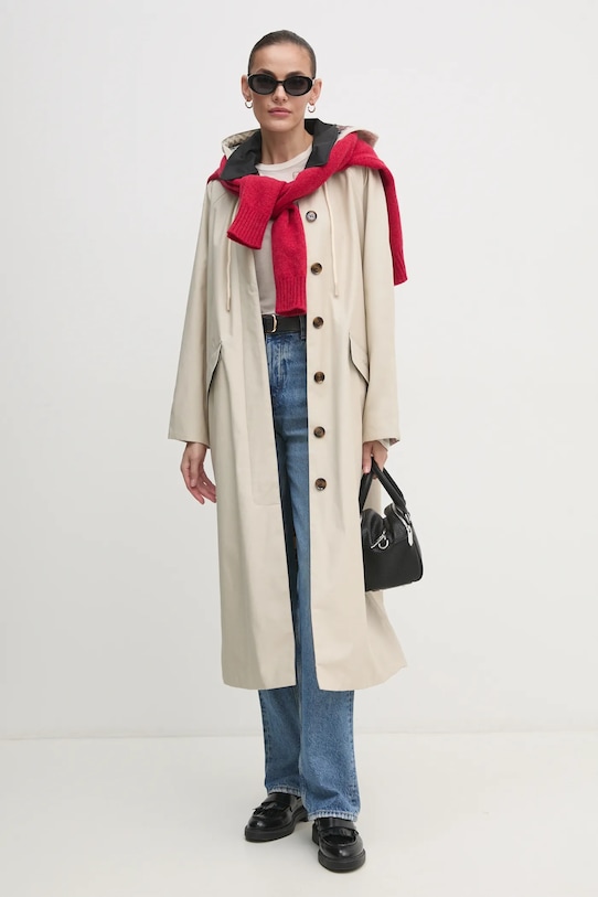 Tričko s dlouhým rukávem s příměsí kašmíru United Colors of Benetton 3R0KD108H béžová NC24