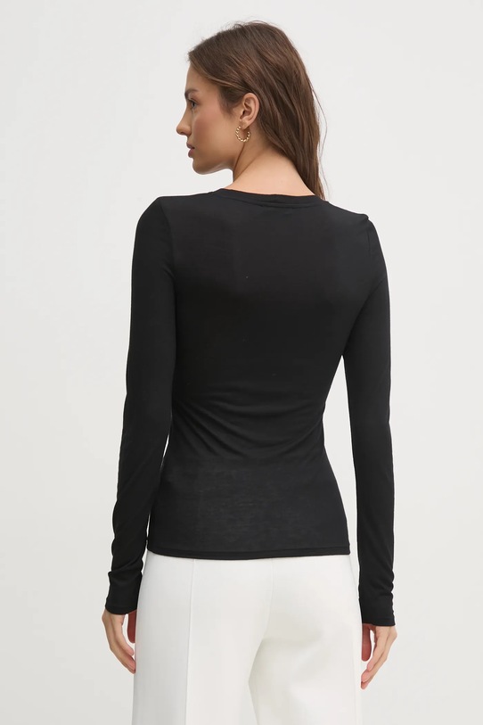 Îmbrăcăminte United Colors of Benetton longsleeve din amestec de casmir 3R0KD108H negru