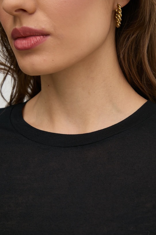 United Colors of Benetton longsleeve din amestec de casmir 3R0KD108H negru