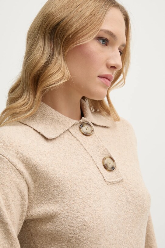 Светр з домішкою вовни United Colors of Benetton бежевий 10R2D3013