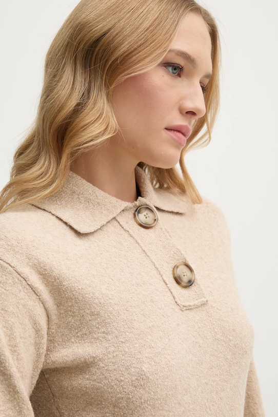 Светр з домішкою вовни United Colors of Benetton бежевий 10R2D3013