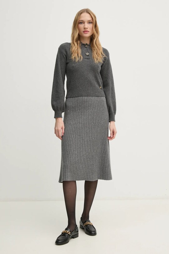 Светр з домішкою вовни United Colors of Benetton 10R2D3013 сірий AW24
