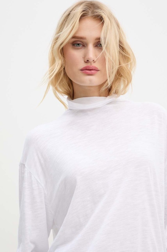 Tričko s dlouhým rukávem American Vintage polorolák bílá JAC02BH24