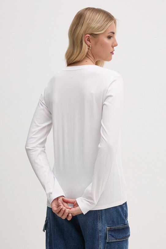Бавовняний лонгслів Pepe Jeans FIORE LS PL505947 білий AW24