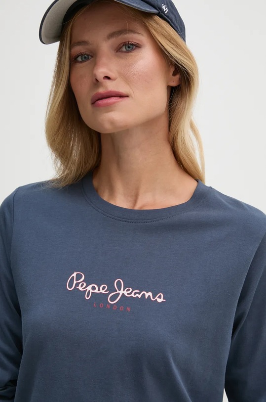 Pepe Jeans longsleeve bawełniany FIORE LS granatowy PL505947