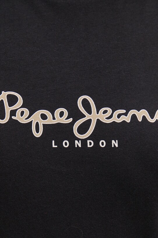 Pepe Jeans longsleeve din bumbac FIORE LS PL505947 negru