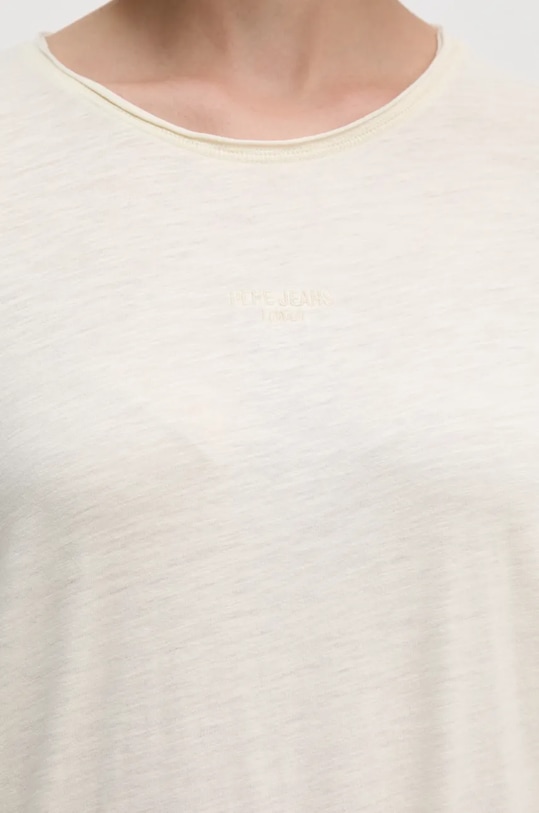 Бавовняний лонгслів Pepe Jeans FLOREN PL505954 бежевий