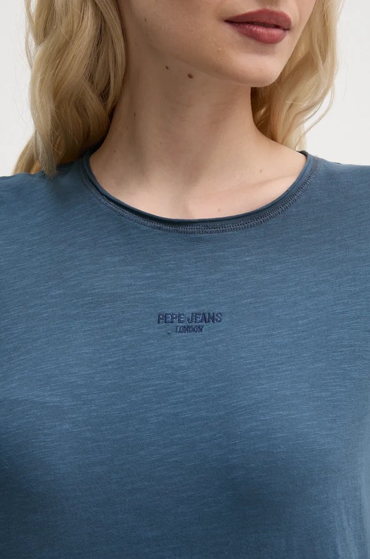 Bavlnené tričko s dlhým rukávom Pepe Jeans FLOREN modrá PL505954