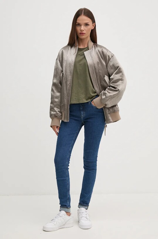 Bavlnené tričko s dlhým rukávom Pepe Jeans FLOREN PL505954 zelená AW24