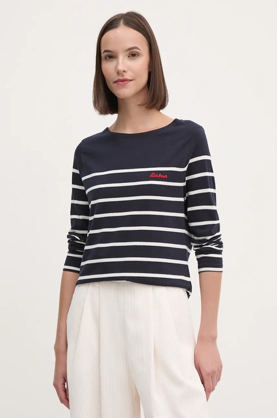 Barbour longsleeve din bumbac cu modele bleumarin LML0704