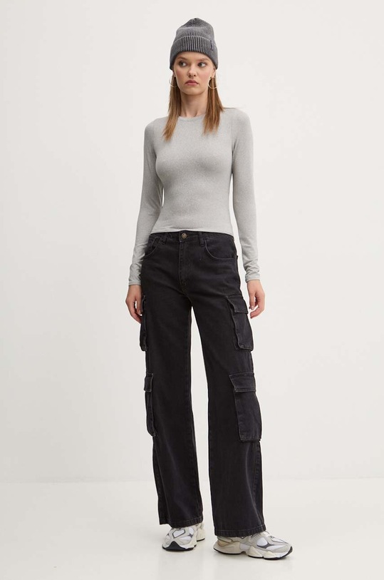 Hollister Co. longsleeve KI339.3621.112 gri AW24