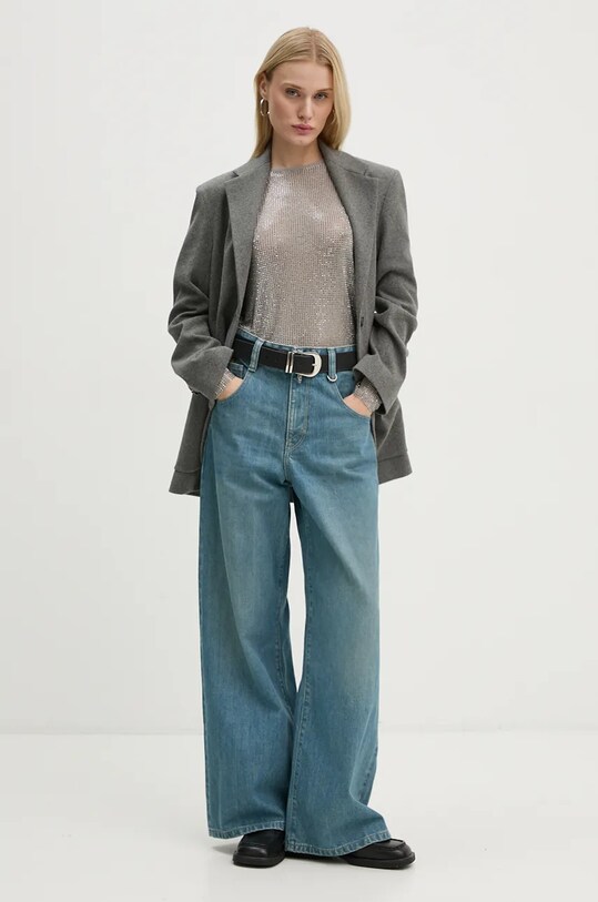 Samsoe Samsoe longsleeve SAMAGDA F24300082 gri AW24