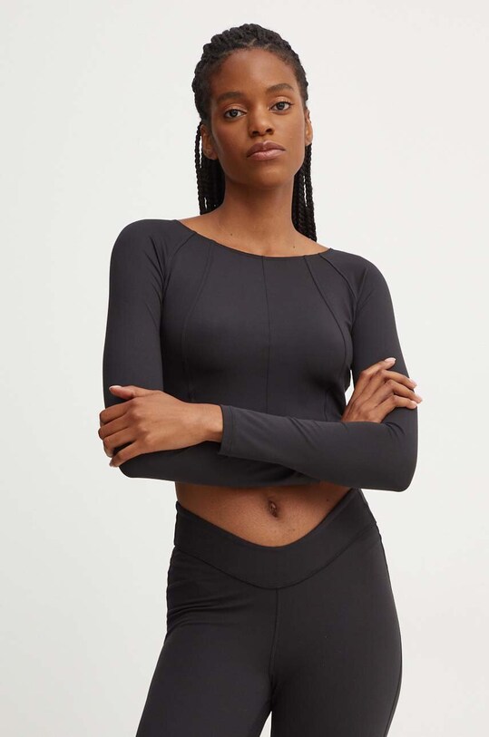 adidas Performance longsleeve do jogi Yoga z elastanem czarny IS6714