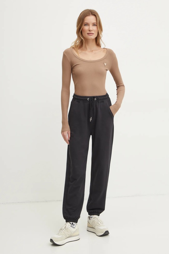 Guess longsleeve V4BP07.K8RT2 brązowy AW25