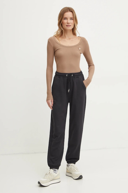 Guess longsleeve V4BP07.K8RT2 brązowy AW25