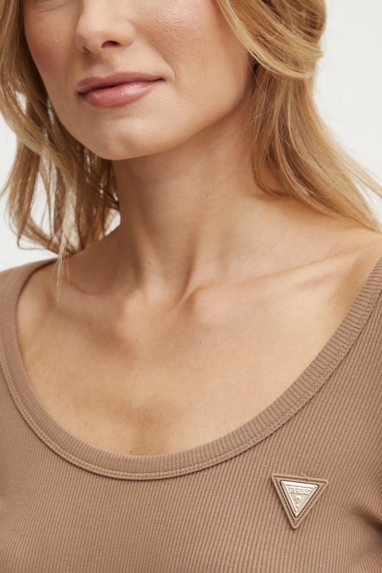 Guess longsleeve V4BP07.K8RT2 brązowy