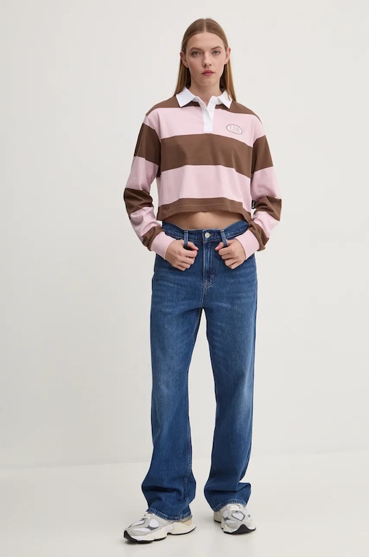 Karl Kani longsleeve din bumbac 61240020 maro AW24