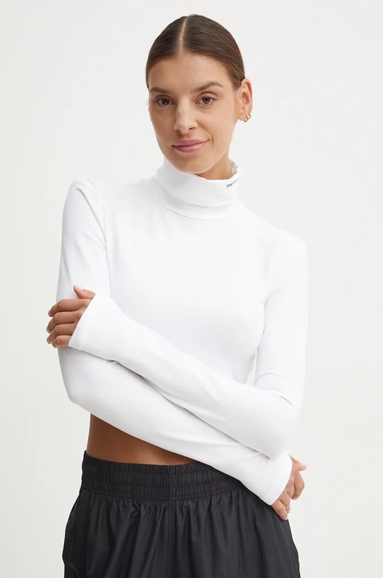 The North Face longsleeve Zumu Ls Slim Tee print alb NF0A89BZFN41