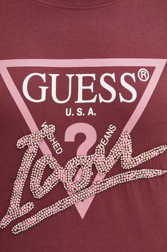 Бавовняний лонгслів Guess бордо W4BI21.I3Z14
